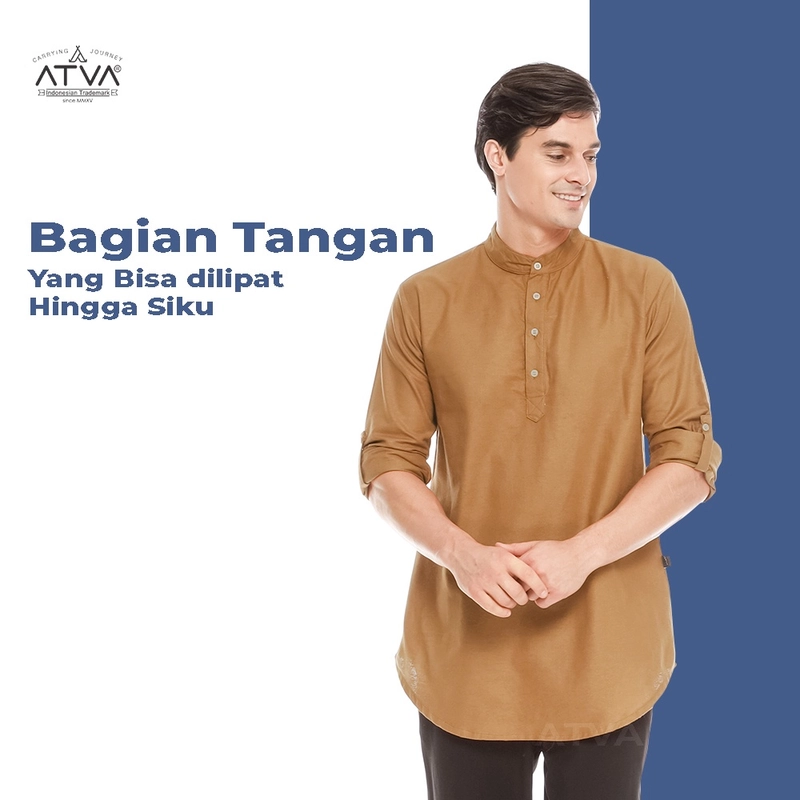 Product image ATVA Baju Koko Pria Linen Tangan Panjang Warna Teracota L all variant